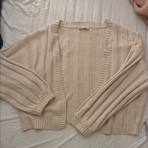 La Hearts Cream Ribbed Cardigan